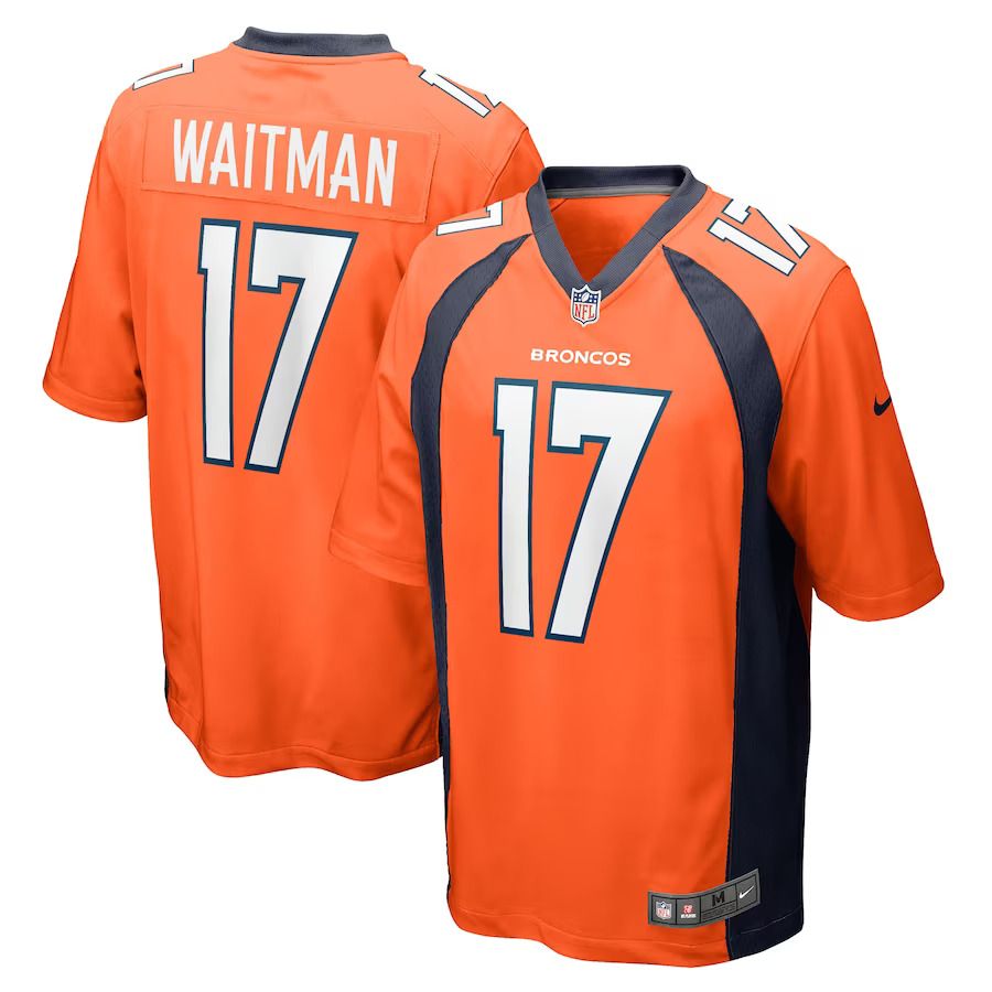 Men Denver Broncos #17 Corliss Waitman Nike Orange Game Player NFL Jersey
